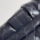 Bottega Veneta Medium Backpack In Dark Blue Intrecciato Calfskin