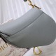 Dior Saddle Bag In Gray Grained Calfskin