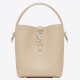 Saint Laurent Le 37 Small Bucket Bag in Beige Leather