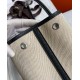 Hermes Garden Party 30 Handmade Bag in Toile and Black Leather