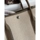 Hermes Garden Party 30 Handmade Bag in Toile and Taupe Leather