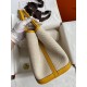 Hermes Garden Party 30 Handmade Bag in Toile and Yellow Leather