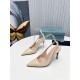 Prada Slingbacks Pumps 95mm In Powder Pink Patent Leather