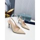 Prada Slingbacks Pumps 95mm In Powder Pink Patent Leather