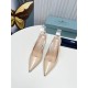 Prada Slingbacks Pumps 95mm In Powder Pink Patent Leather