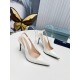 Prada Slingbacks Pumps 95mm In White Patent Leather