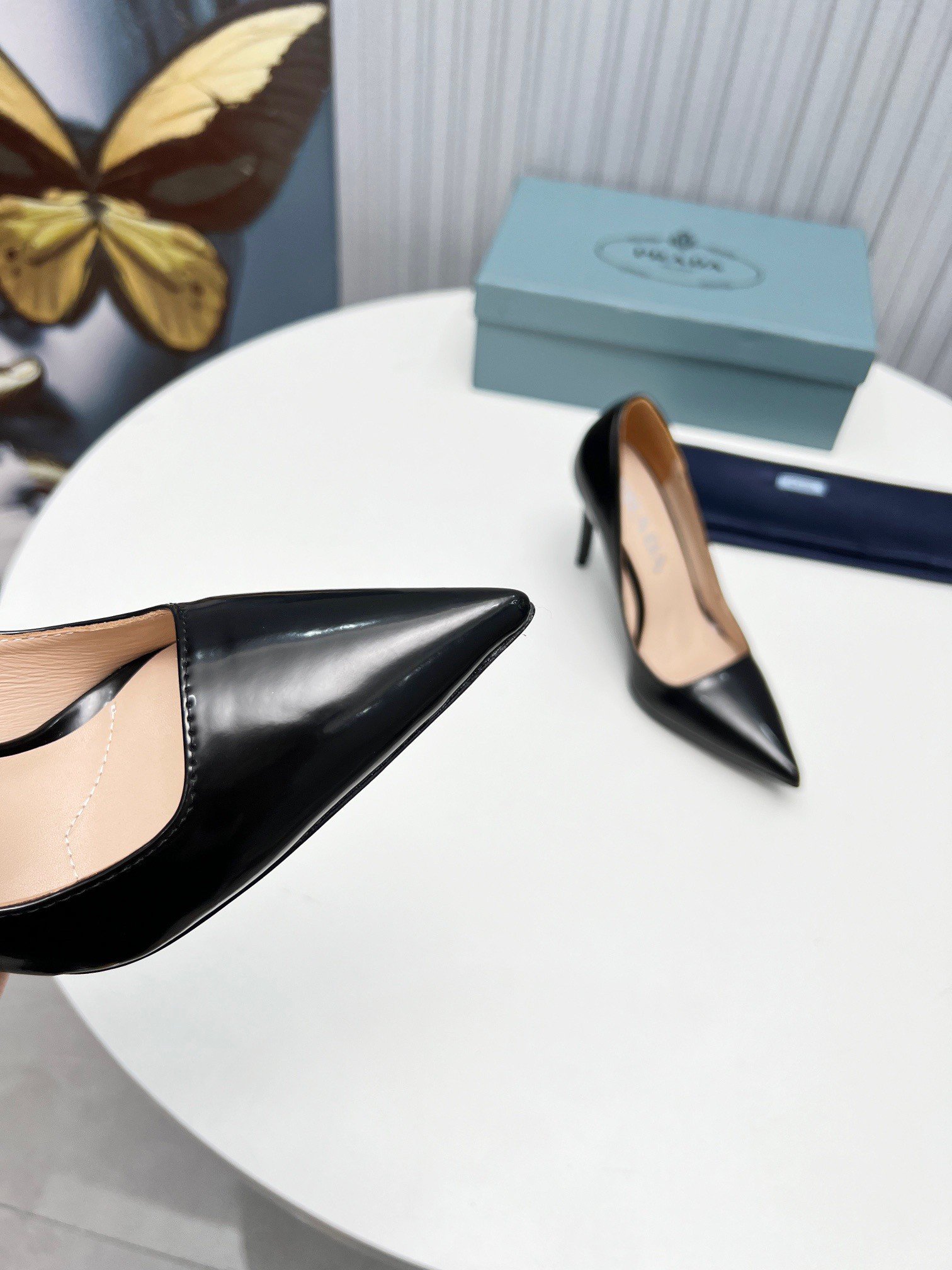 Prada Pumps 95mm in Black Patent Leather