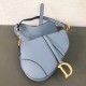 Dior Saddle Bag In Sky Blue Grained Calfskin