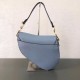 Dior Saddle Bag In Sky Blue Grained Calfskin