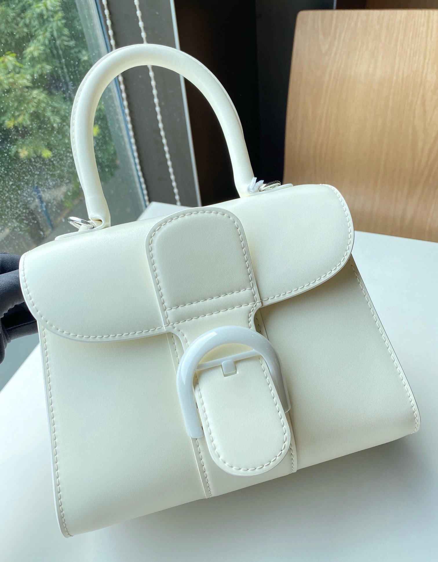 Delvaux Brillant Mini Bag in Ivory Box Calf Leather