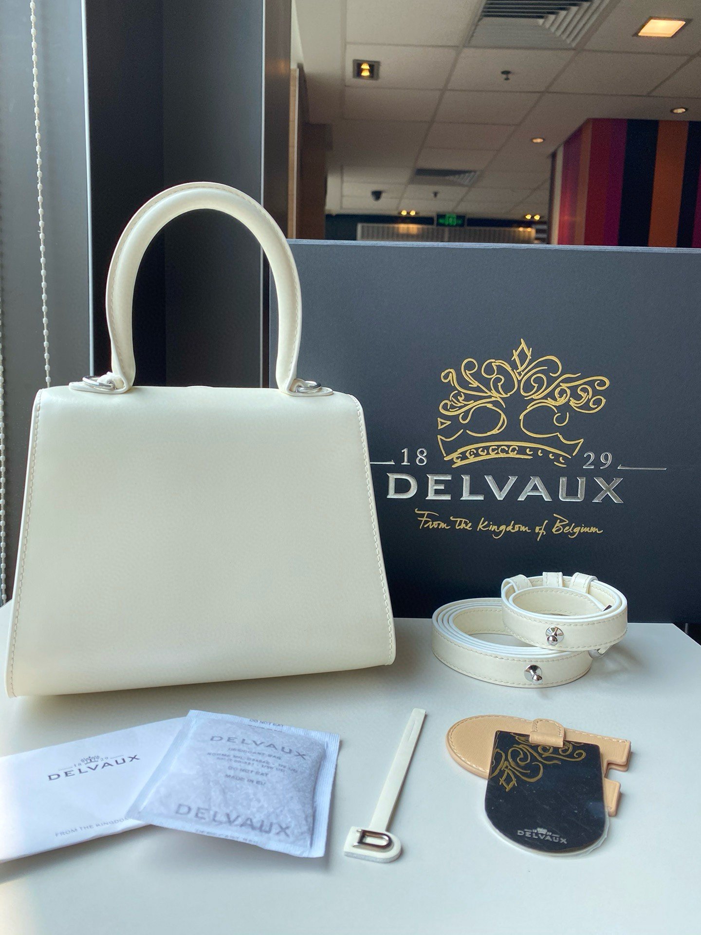 Delvaux Brillant Mini Bag in Ivory Box Calf Leather