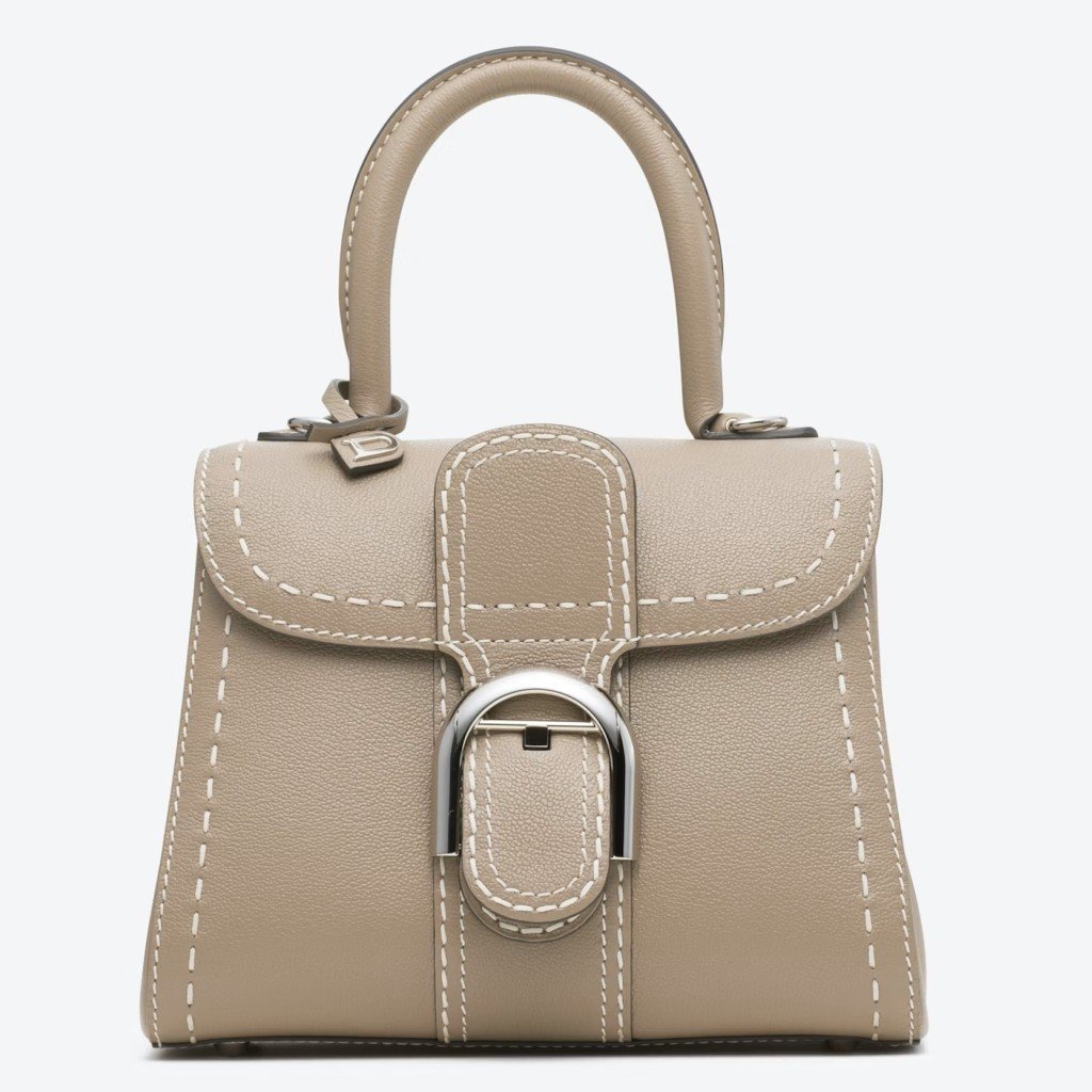 Delvaux Brillant Mini Surpique Bag in Grey Rodeo Calf Leather