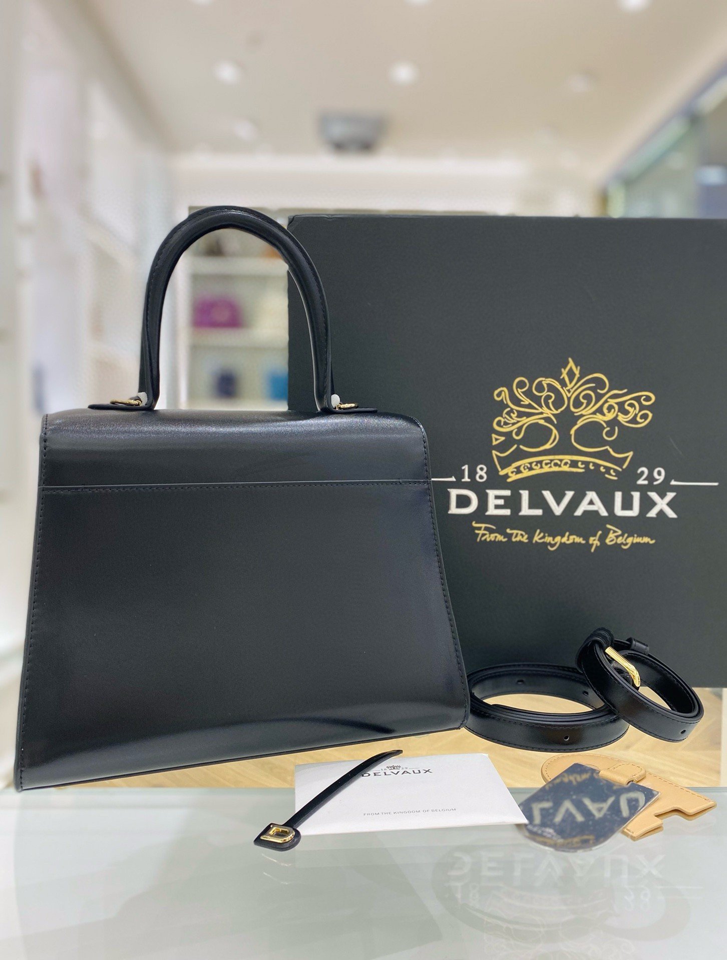 Delvaux Brillant PM Bag in Black Box Calf Leather