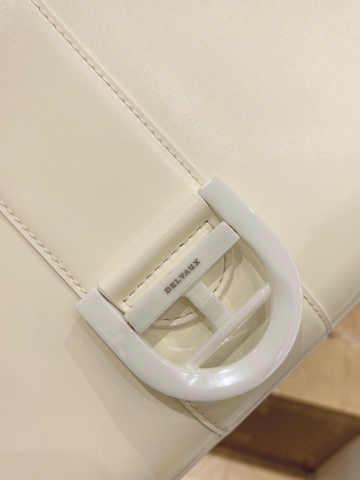 Delvaux Brillant PM Bag in Ivory Box Calf Leather