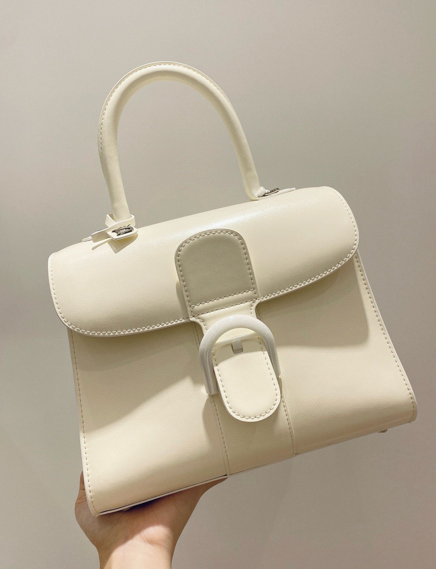 Delvaux Brillant PM Bag in Ivory Box Calf Leather