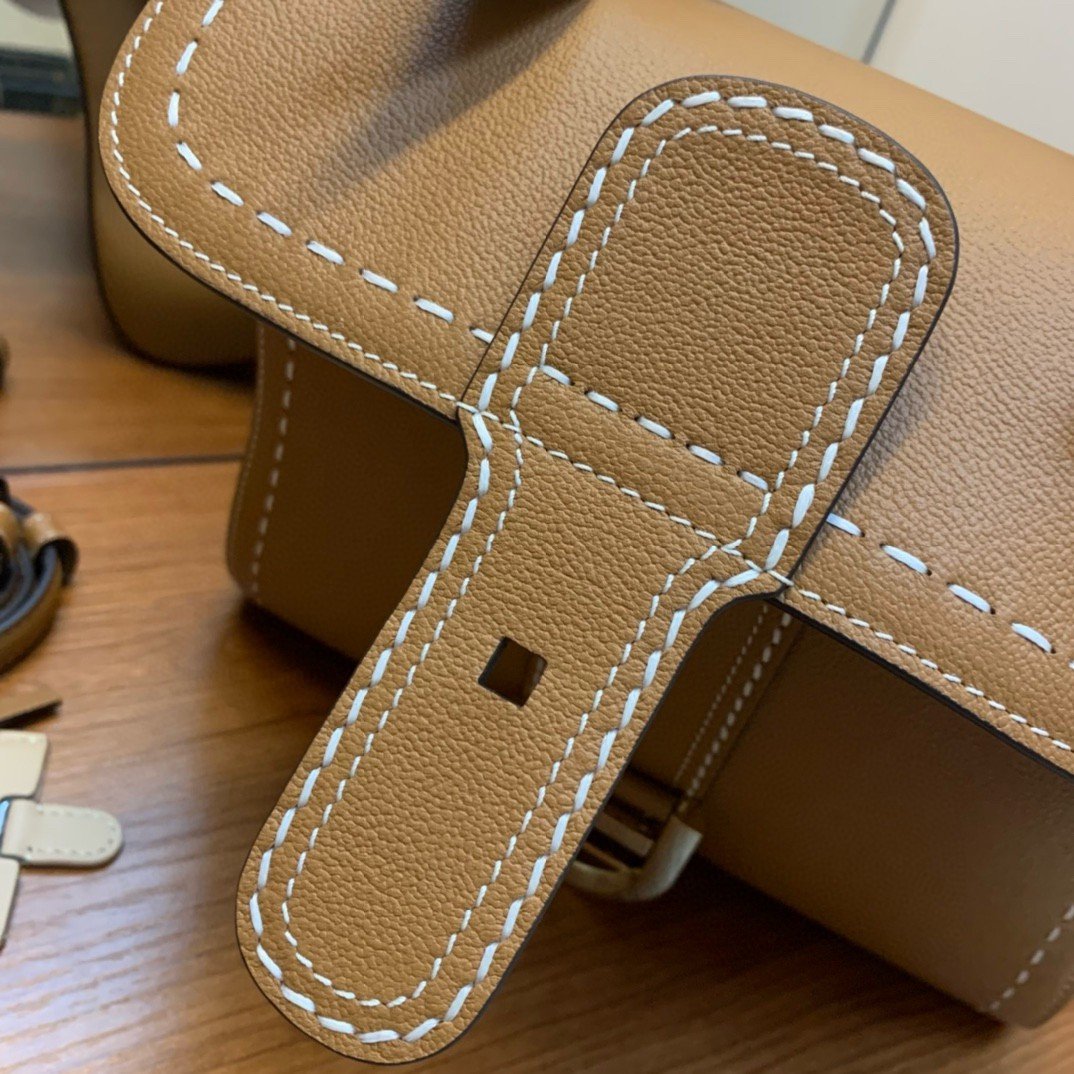 Delvaux Brillant PM Surpique Bag in Brown Rodeo Calf Leather