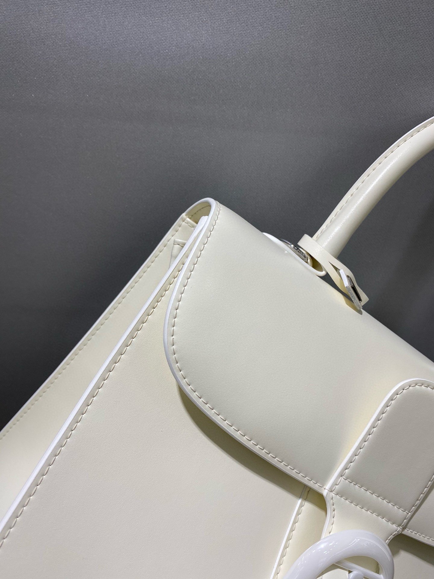 Delvaux Brillant MM Bag in Ivory Box Calf Leather