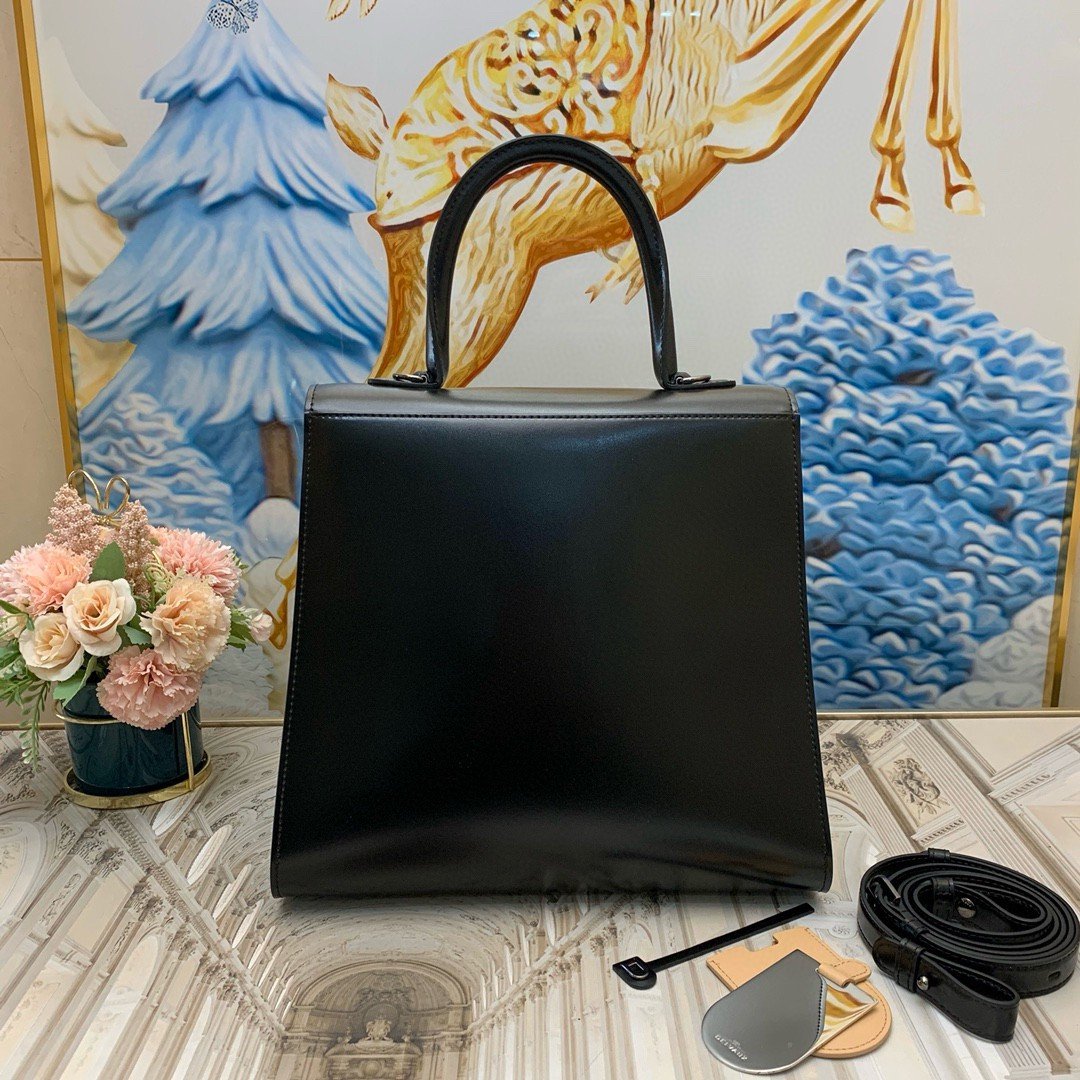 Delvaux Brillant L'Humour MM Bag in Black Box Calf Leather