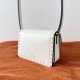 Valentino Rockstud23 Small Shoulder Bag in White Calfskin