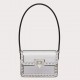 Valentino Rockstud23 Small Shoulder Bag in Silver Calfskin