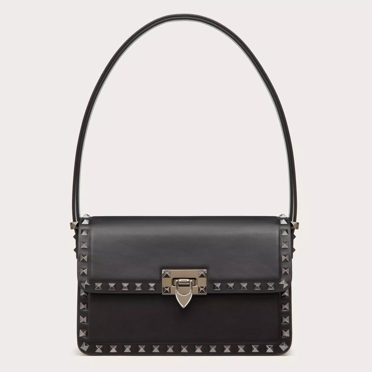 Valentino Rockstud23 Shoulder Bag in Black Calfskin