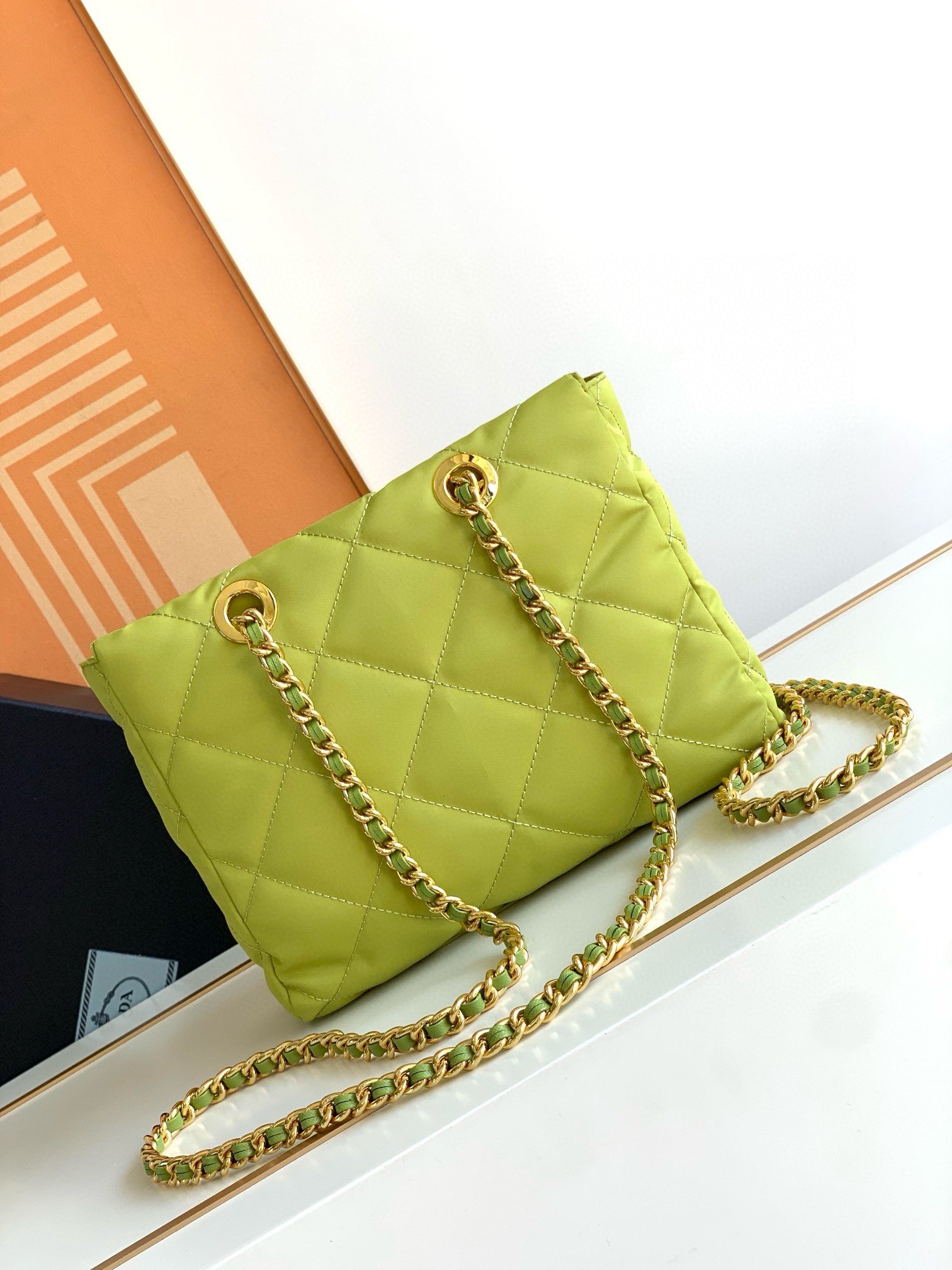 Prada Re-Edition 1995 Tote Bag in Lime Green Re-Nylon