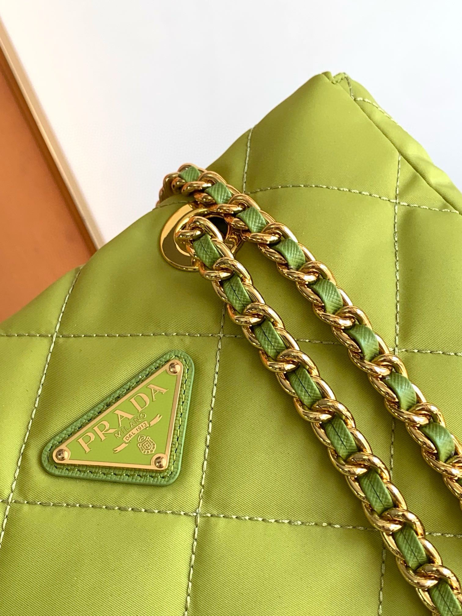 Prada Re-Edition 1995 Tote Bag in Lime Green Re-Nylon