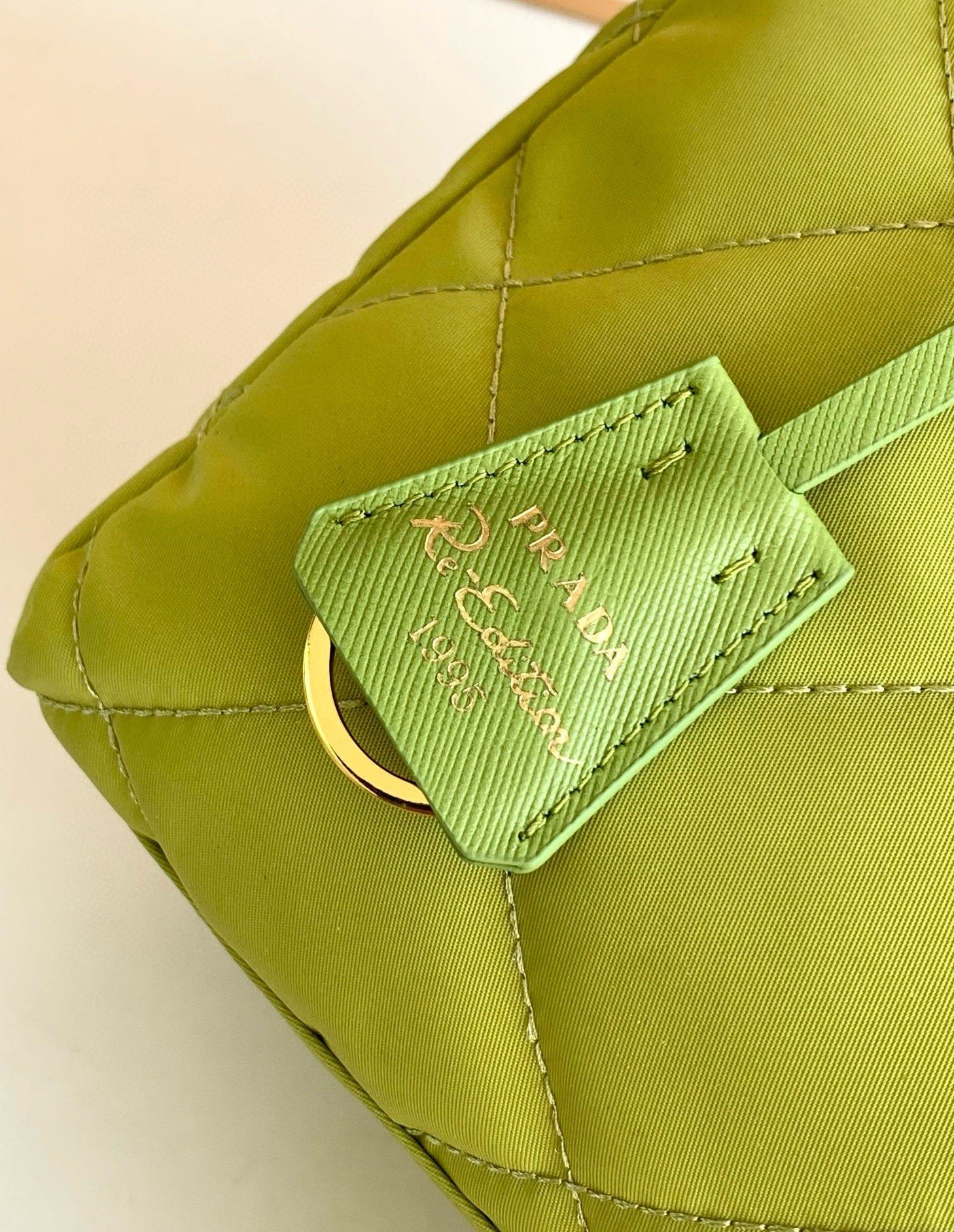 Prada Re-Edition 1995 Tote Bag in Lime Green Re-Nylon