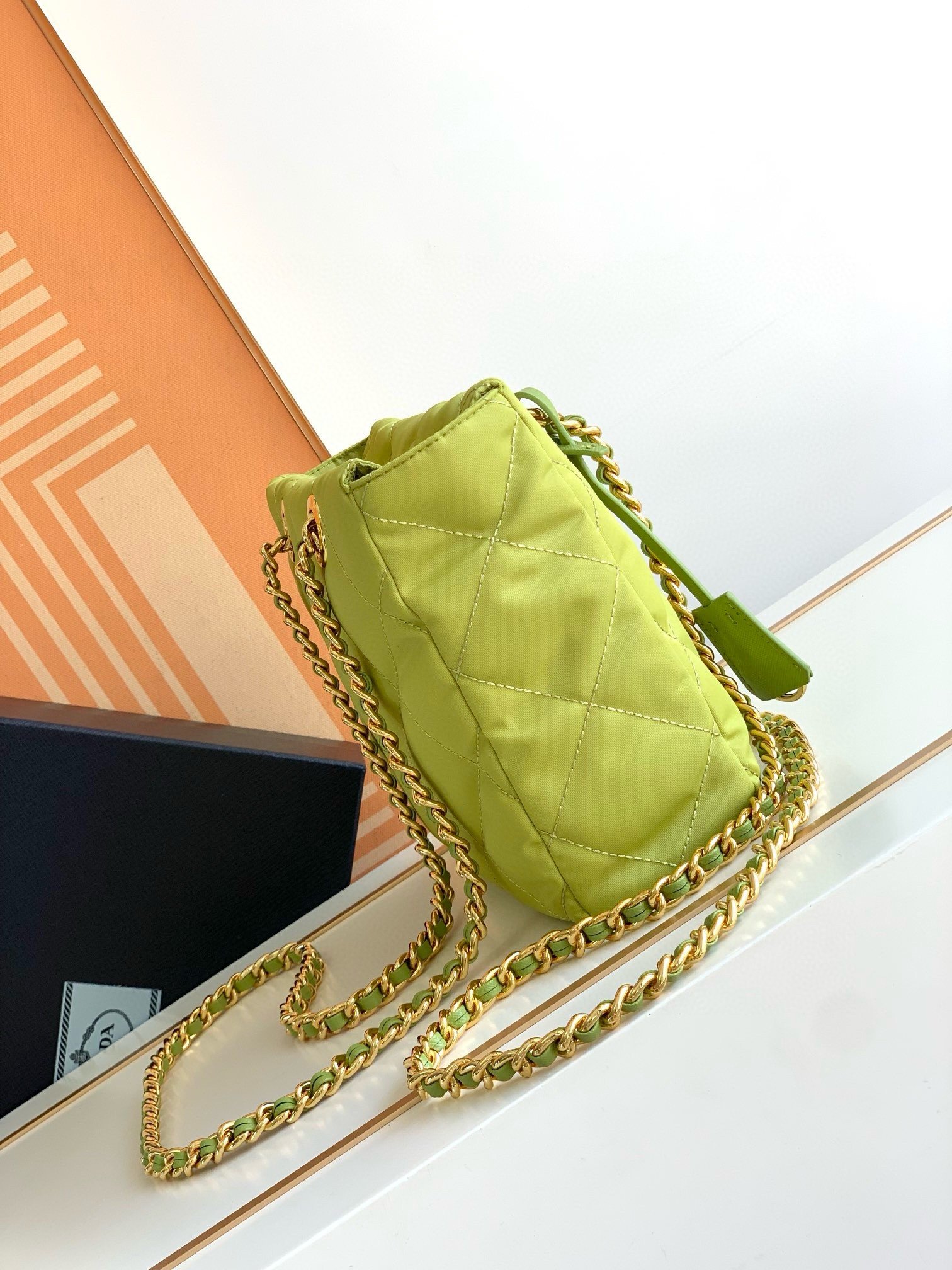 Prada Re-Edition 1995 Tote Bag in Lime Green Re-Nylon