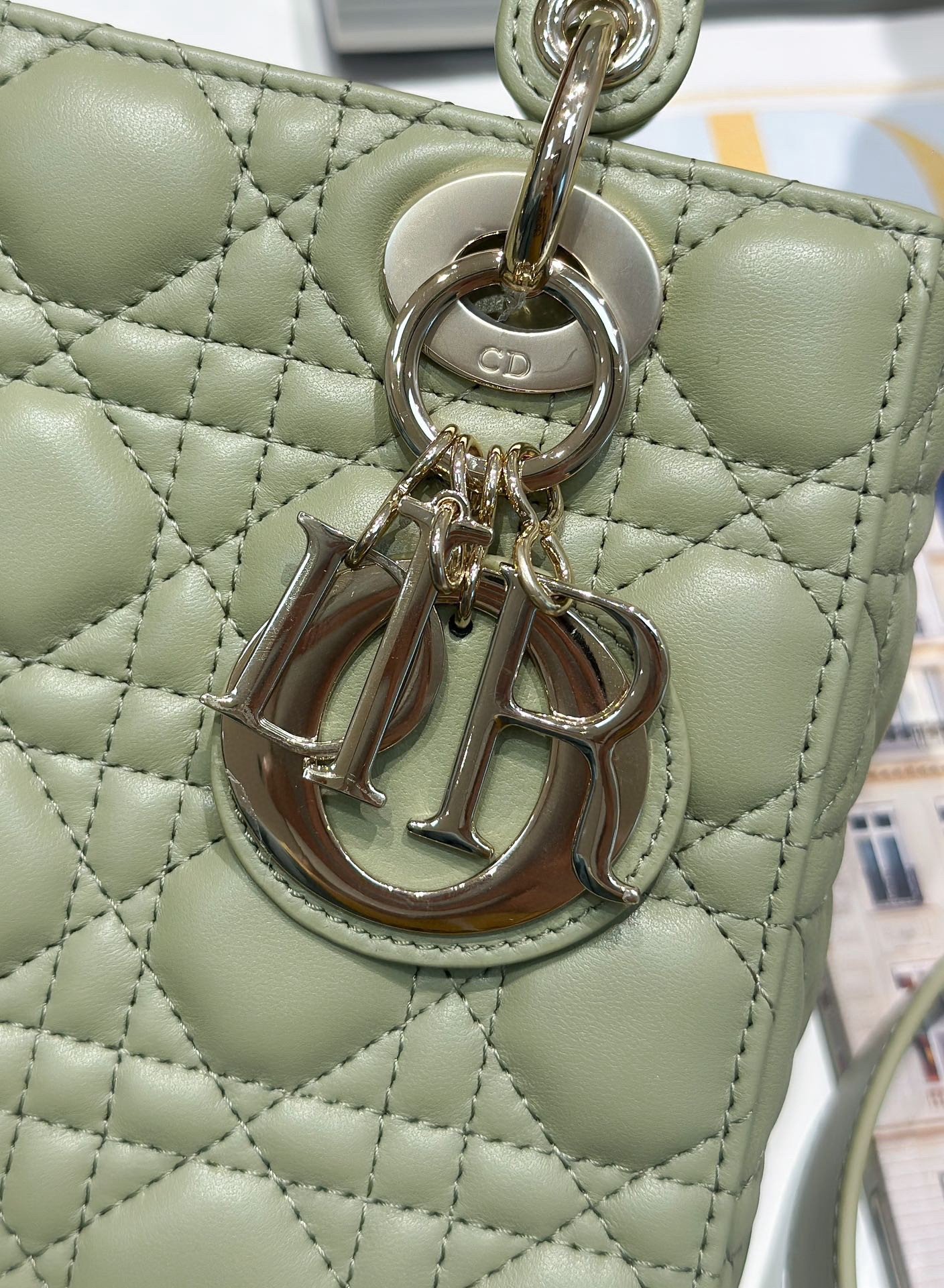 Dior Small Lady Dior My ABCDior Bag in Ethereal Green Lambskin