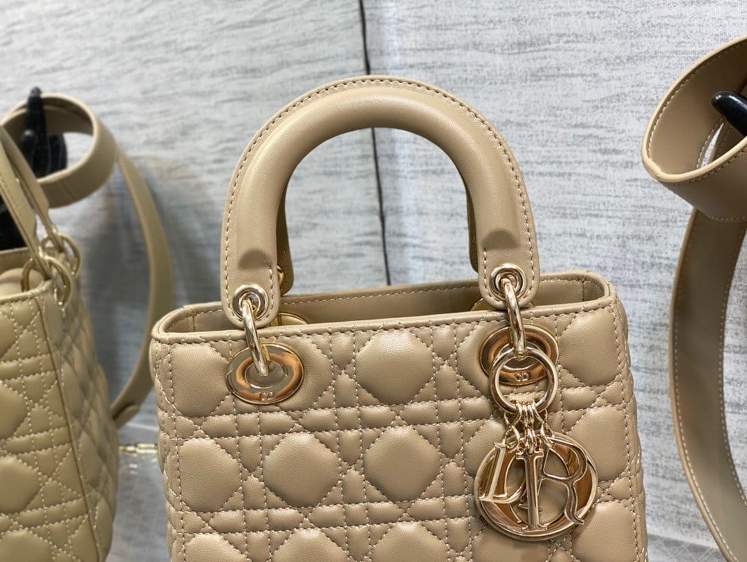 Dior Small Lady Dior My ABCDior Bag in Sand Lambskin