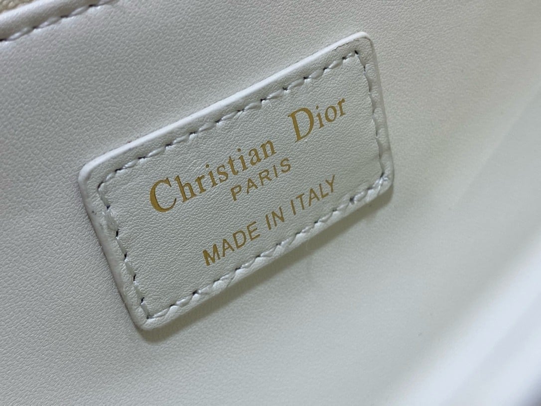 Dior Miss Dior Top Handle Bag in White Cannage Lambskin