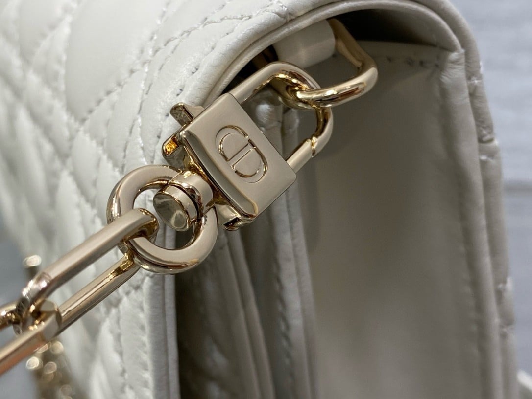 Dior Miss Dior Top Handle Bag in White Cannage Lambskin