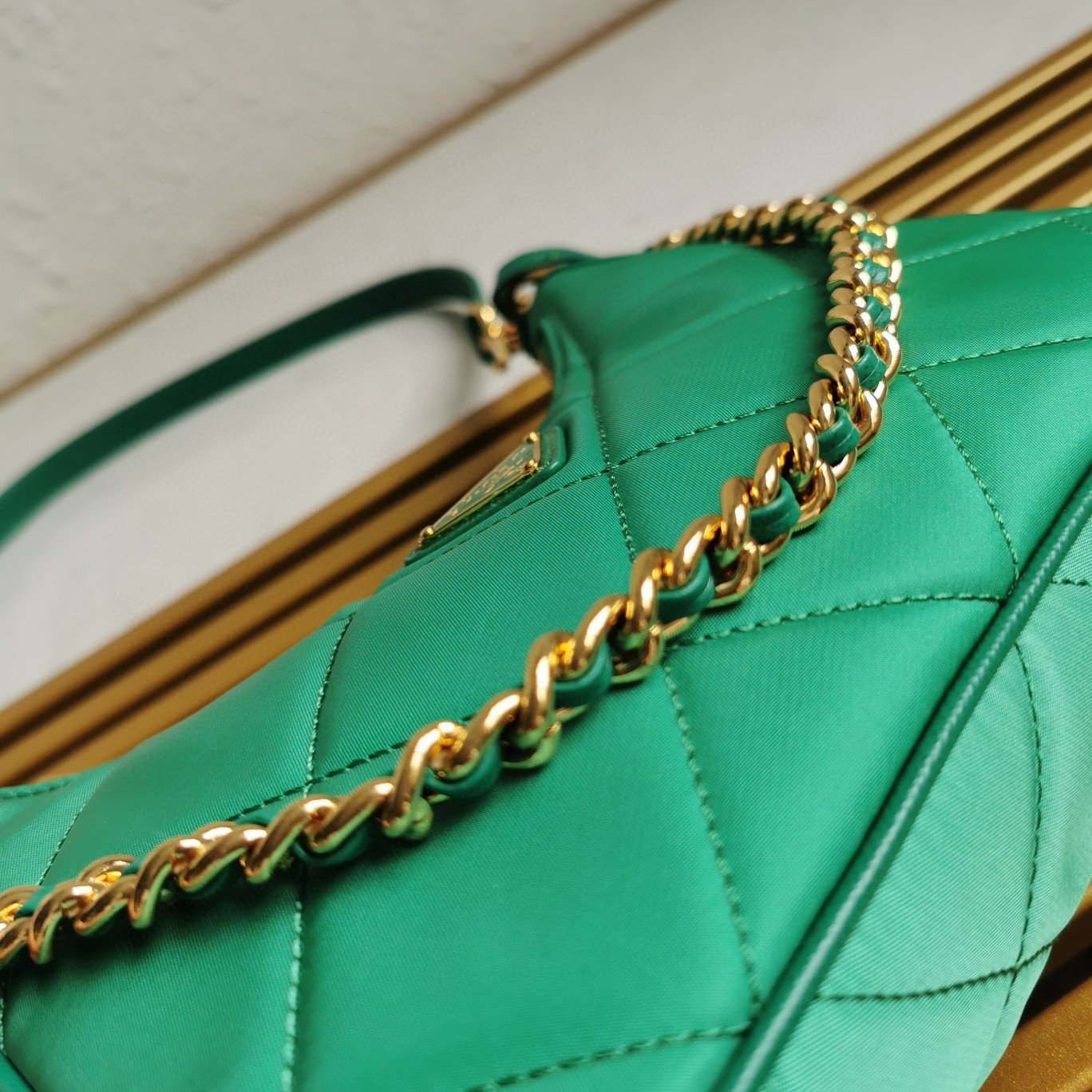 Prada Re-Edition 1995 Chaine Mini Bag in Green Re-Nylon