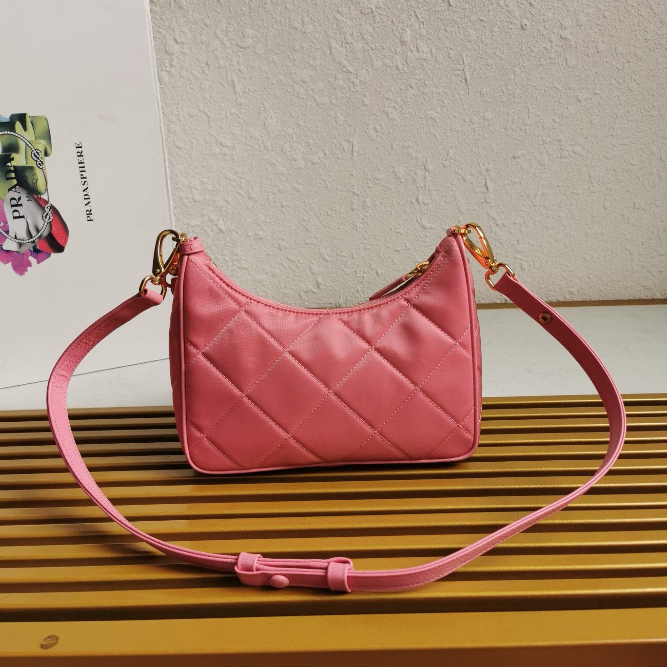 Prada Re-Edition 1995 Chaine Mini Bag in Pink Re-Nylon