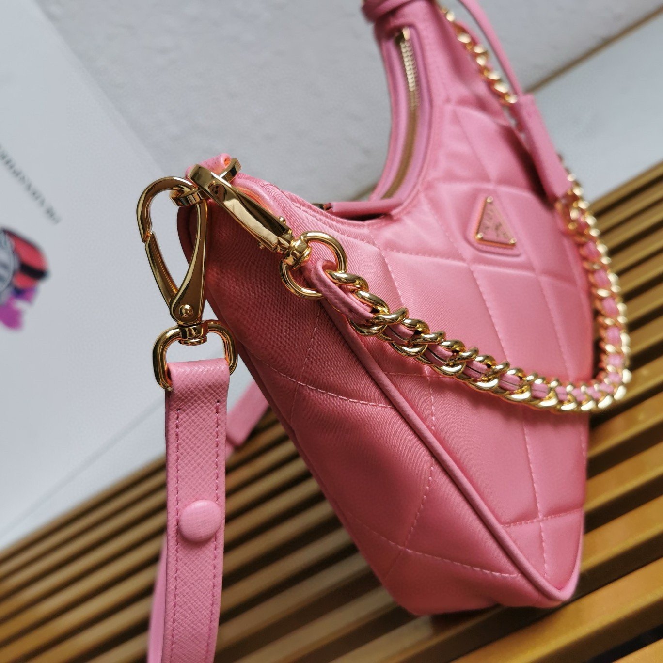 Prada Re-Edition 1995 Chaine Mini Bag in Pink Re-Nylon