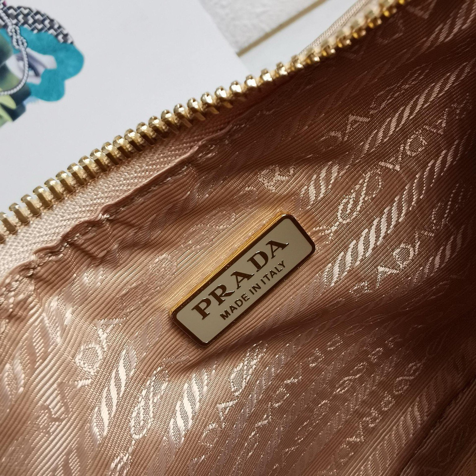 Prada Re-Edition 1995 Chaine Mini Bag in Beige Re-Nylon