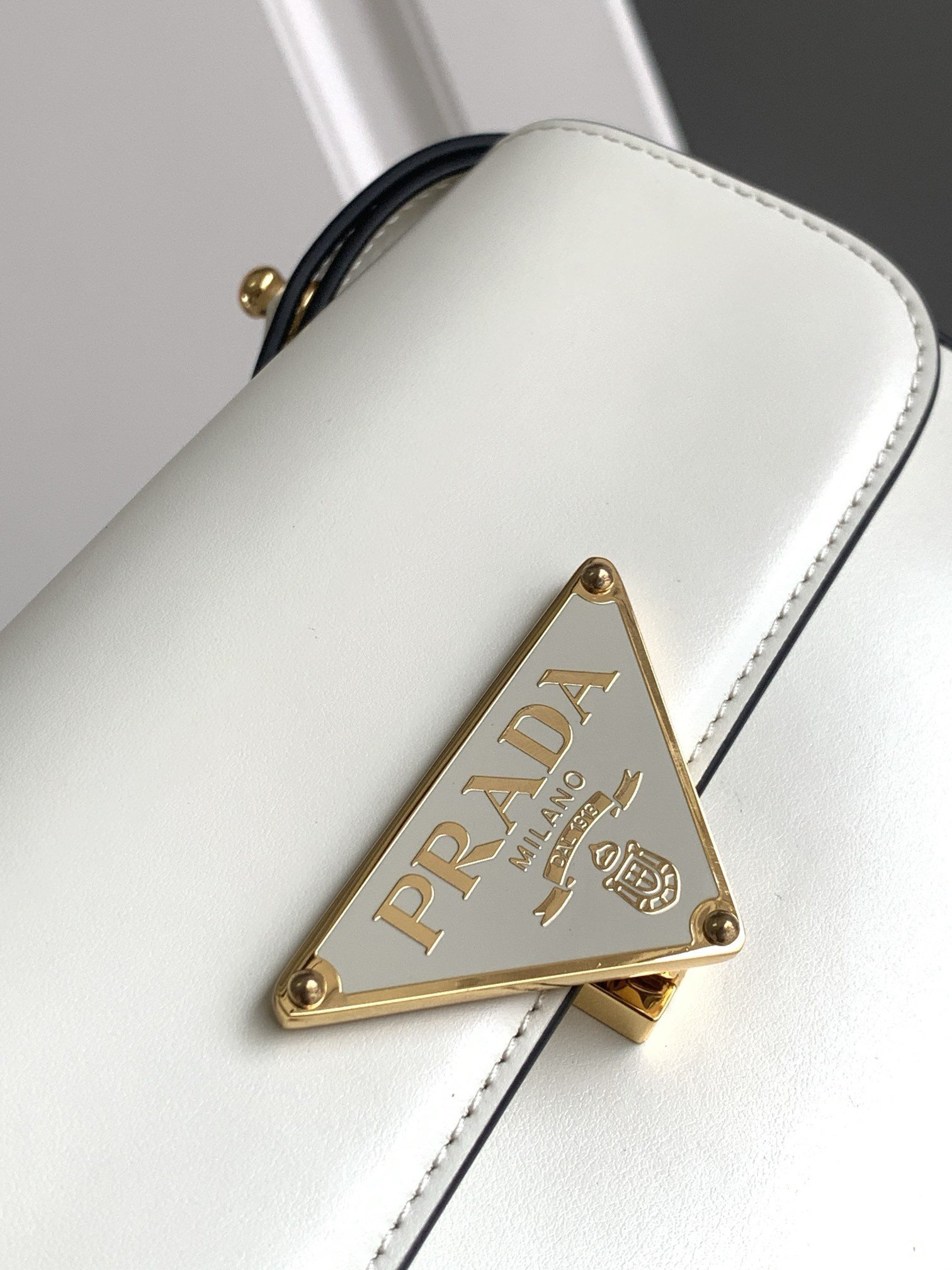 Prada Shoulder Bag in White Smooth Calfskin