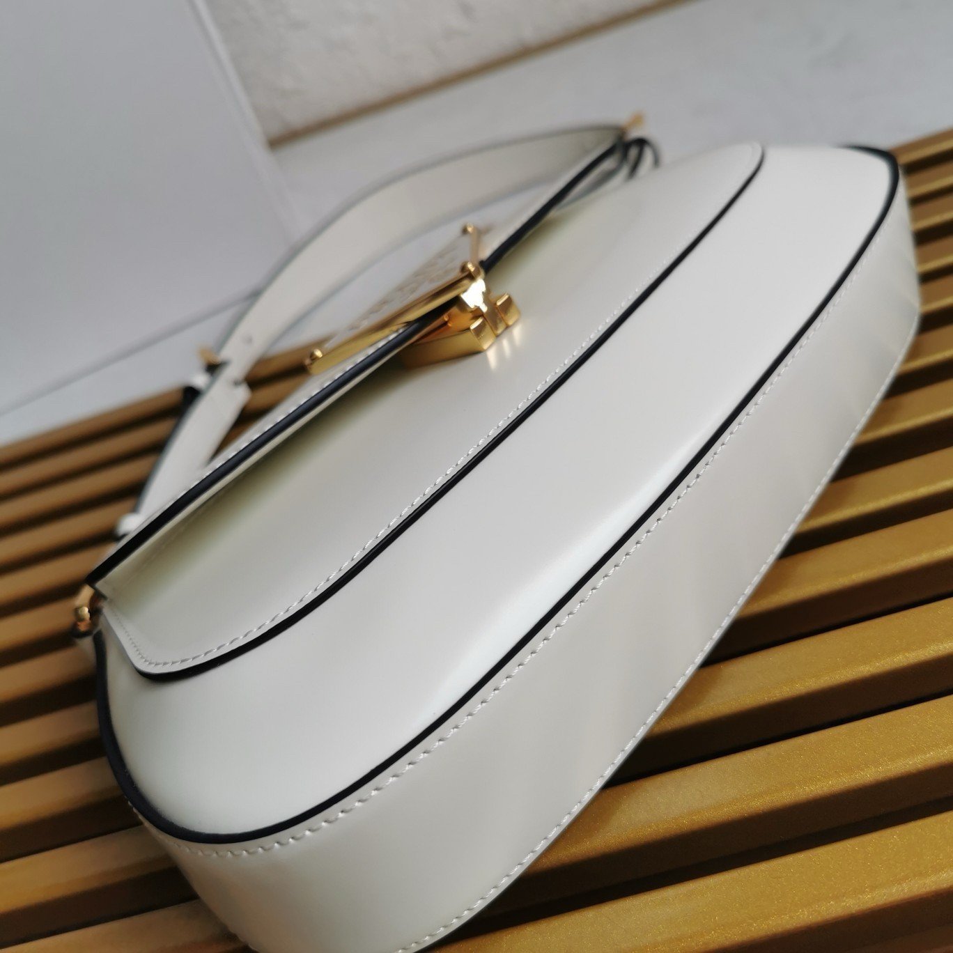 Prada Shoulder Bag in White Brushed Calfskin