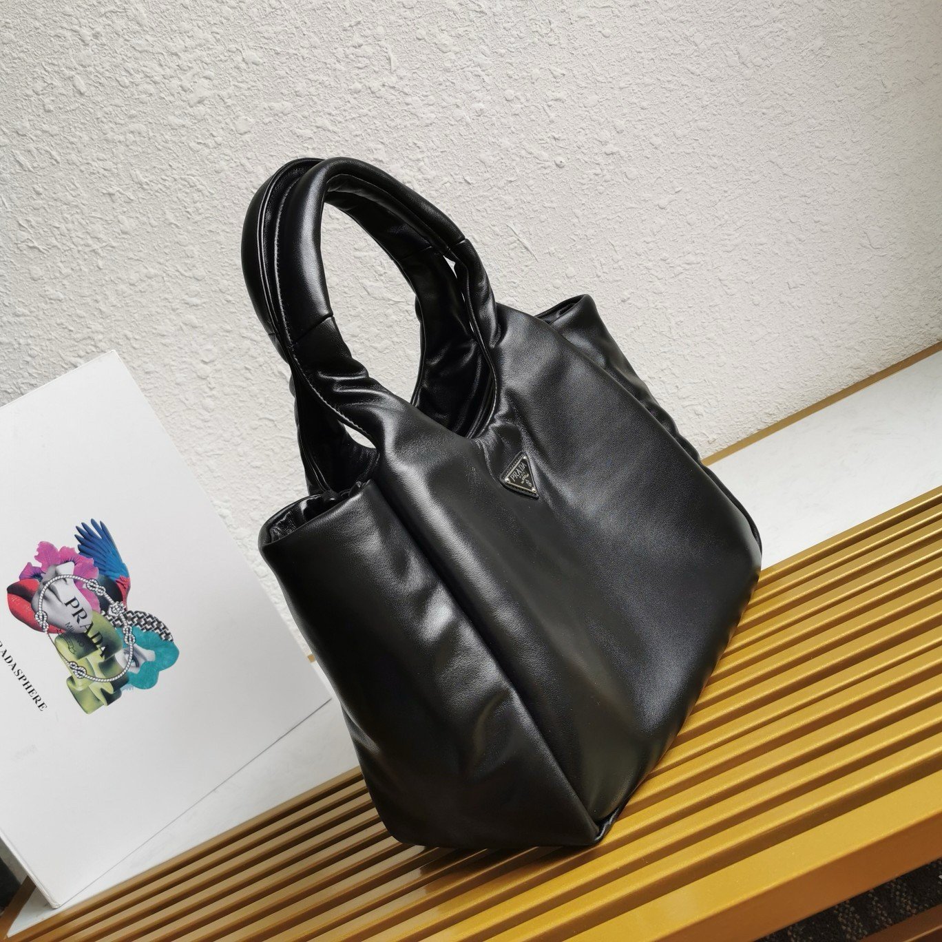 Prada Medium Tote Bag in Black Nappa Leather