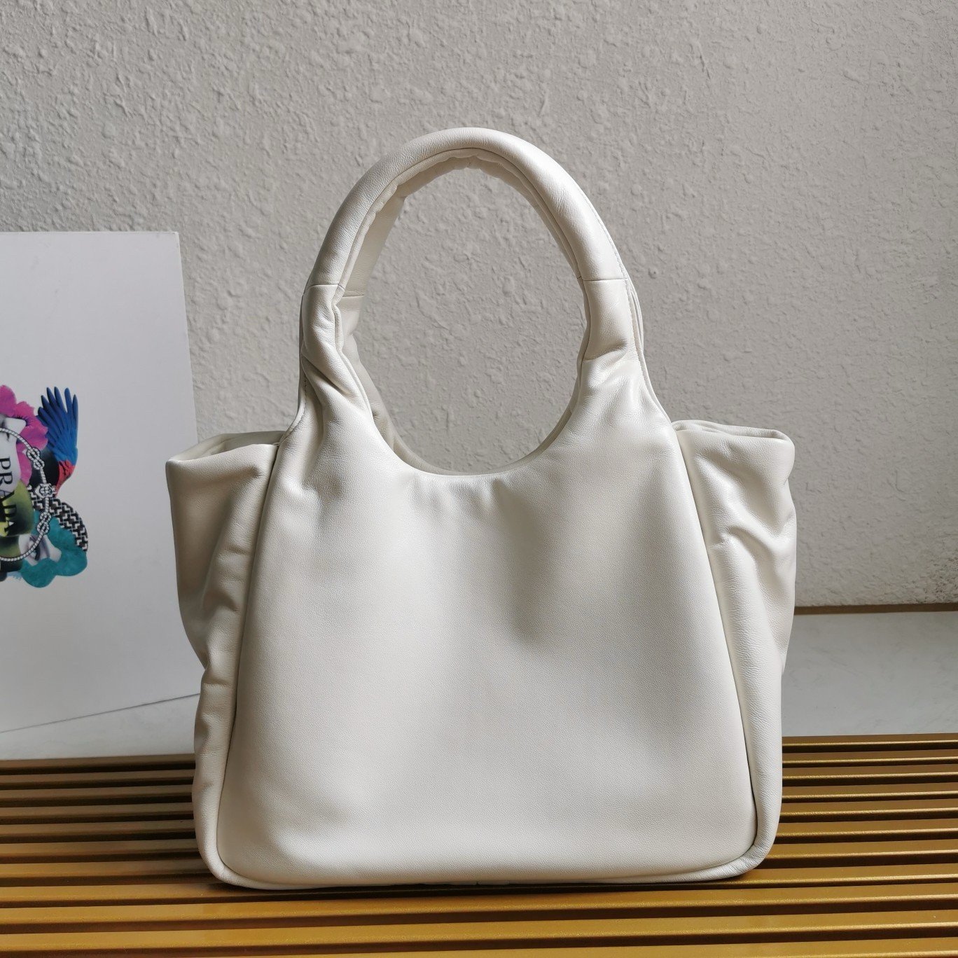 Prada Medium Tote Bag in White Nappa Leather