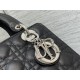 Dior Lady Dior Medium Bag in Black Grained Calfskin