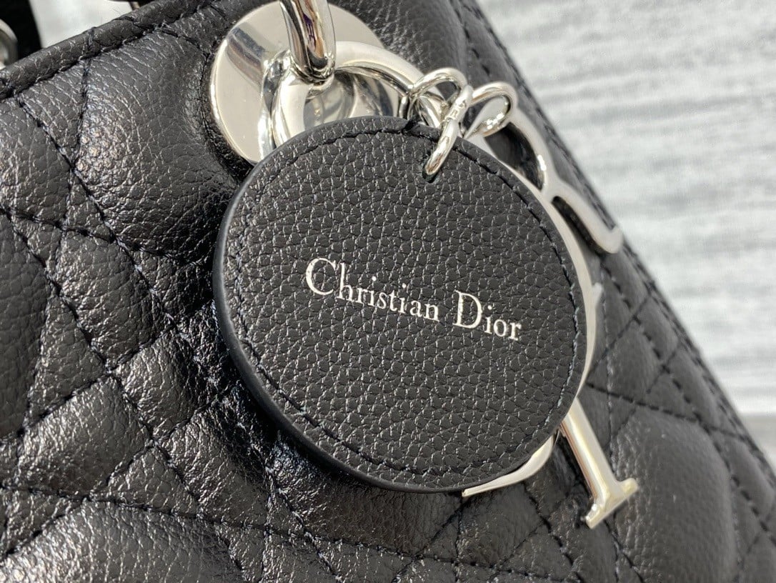 Dior Lady Dior Medium Bag in Black Grained Calfskin