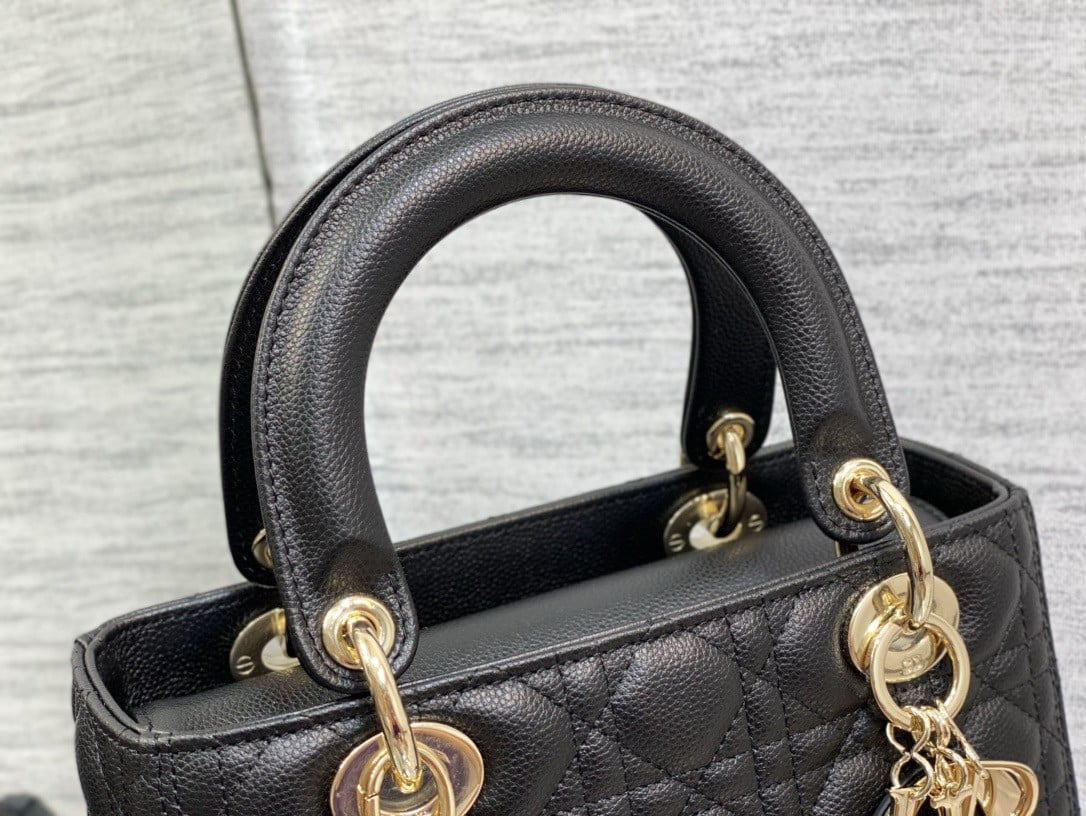 Dior Lady Dior Medium Bag in Noir Grained Calfskin