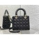 Dior Lady Dior Medium Bag in Noir Grained Calfskin