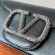 Valentino Small Loco Shoulder Black Bag with Crystals Logo