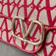 Valentino Large Loco Shoulder Bag in Red Toile Iconographe