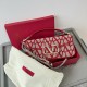 Valentino Large Loco Shoulder Bag in Red Toile Iconographe