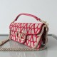 Valentino Large Loco Shoulder Bag in Red Toile Iconographe