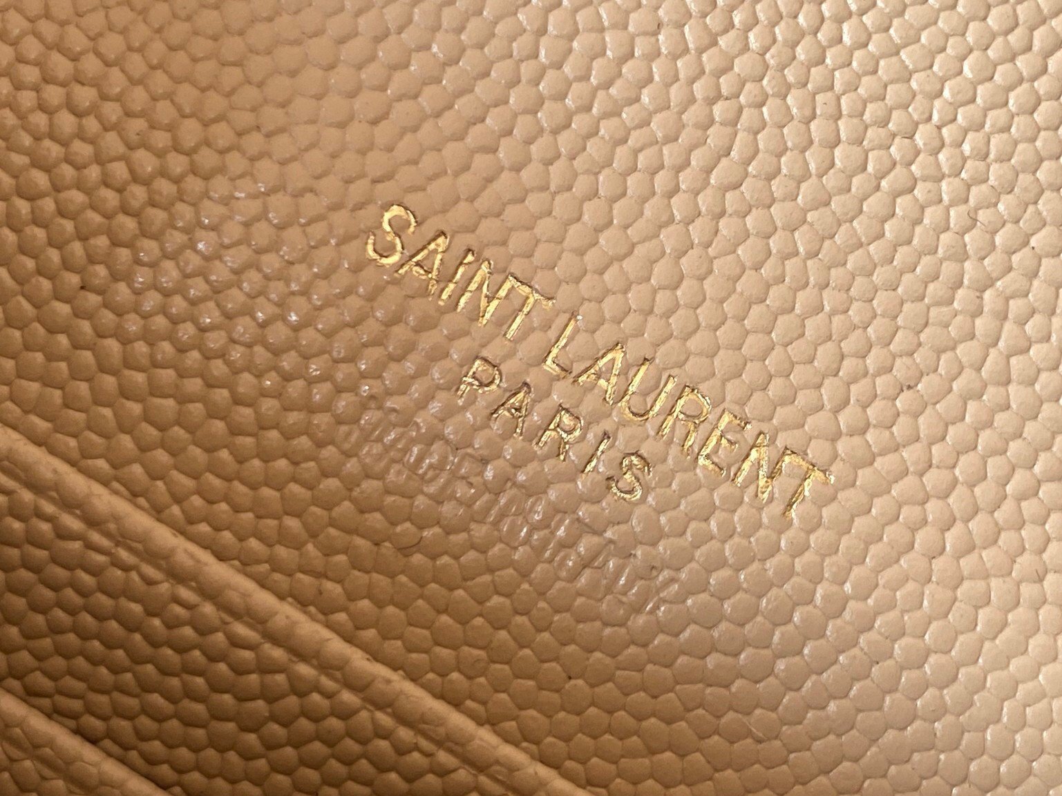 Saint Laurent Cassandre Small Envelope Wallet in Beige Matelasse Leather